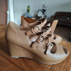 Johnston & Murphy Brown Wedge Sandals